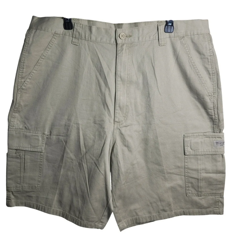 Wrangler Authentic Issue‎ Mens Cargo Shorts Khaki Tan Cotton Twill Size 40
